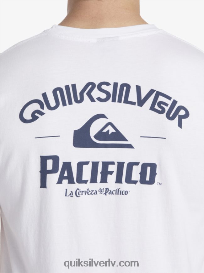 vīriešiem Quiksilver x Pacifico taisns šāvēja t-krekls balts 88064R7