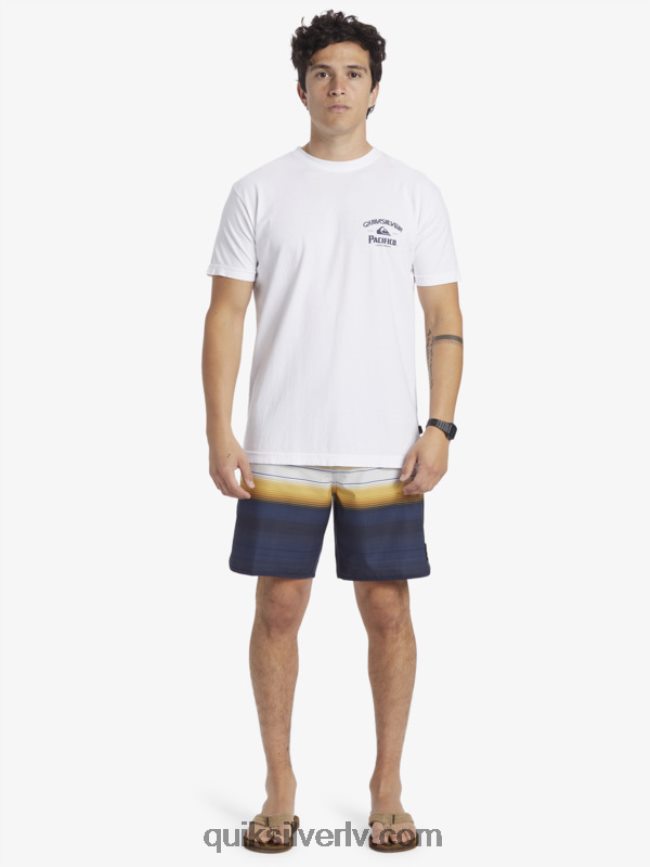 vīriešiem Quiksilver x Pacifico taisns šāvēja t-krekls balts 88064R7