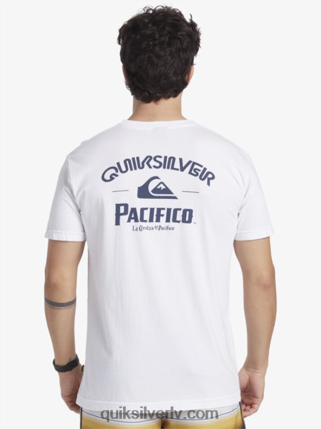 vīriešiem Quiksilver x Pacifico taisns šāvēja t-krekls balts 88064R7