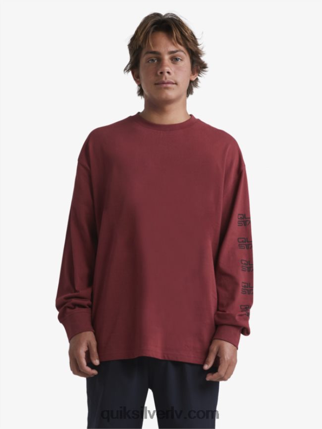 vīriešiem Quiksilver x Stab organisks t-krekls ar garām piedurknēm rubīna vīns 88064R1844