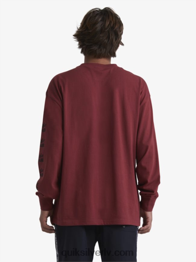 vīriešiem Quiksilver x Stab organisks t-krekls ar garām piedurknēm rubīna vīns 88064R1844