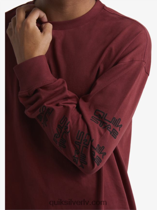 vīriešiem Quiksilver x Stab organisks t-krekls ar garām piedurknēm rubīna vīns 88064R1844