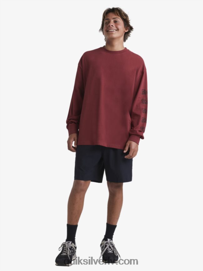vīriešiem Quiksilver x Stab organisks t-krekls ar garām piedurknēm rubīna vīns 88064R1844
