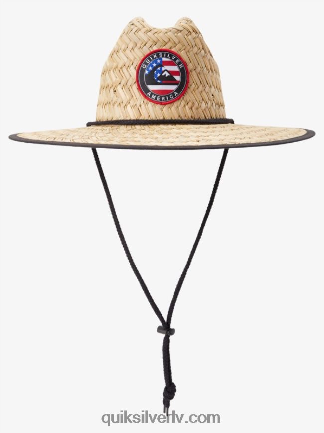 vīriešiem Quiksilver autsaidera americana salmu glābēja cepure tumšs/sarkans 88064R413