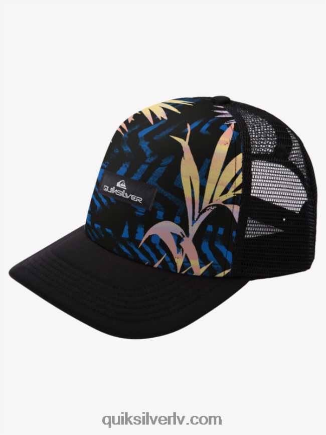 vīriešiem Quiksilver buzzard coop trucker cepure melni saplēsti 88064R1051