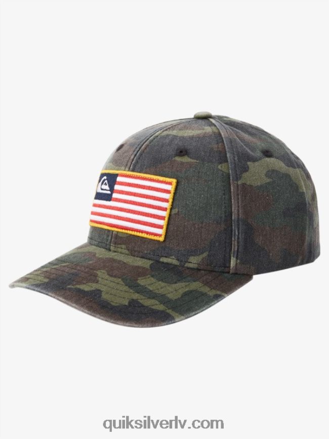 vīriešiem Quiksilver iezemēta amerika snapback cepure camo 88064R796