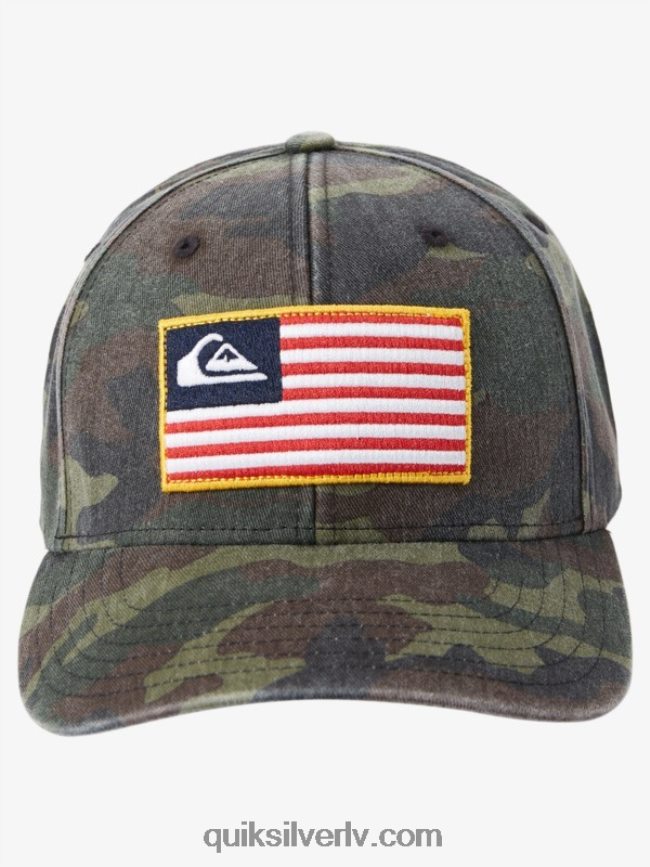 vīriešiem Quiksilver iezemēta amerika snapback cepure camo 88064R796