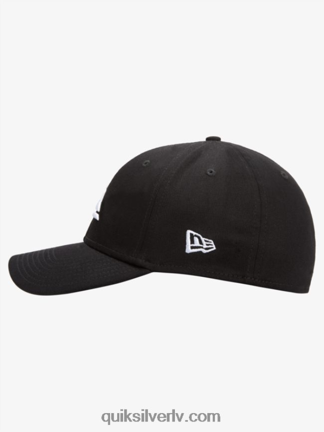 vīriešiem Quiksilver kalnu un viļņu elastīga cepure melns balts 88064R1679