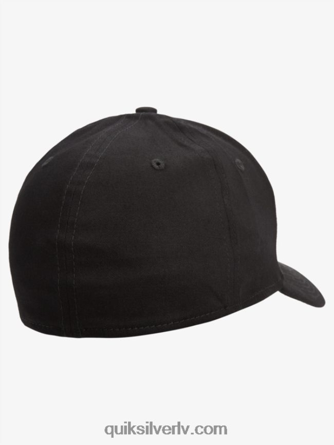 vīriešiem Quiksilver kalnu un viļņu elastīga cepure melns balts 88064R1679