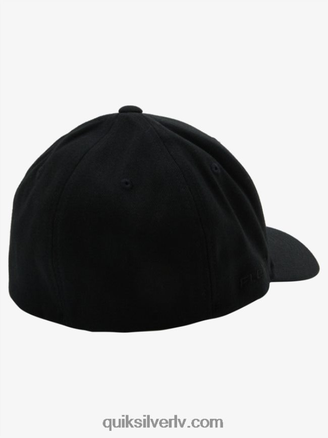vīriešiem Quiksilver kalnu un viļņu flexfit cepure melns 88064R1434