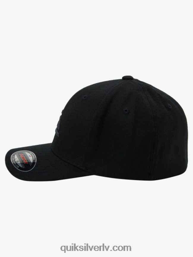 vīriešiem Quiksilver kalnu un viļņu flexfit cepure melns 88064R1434