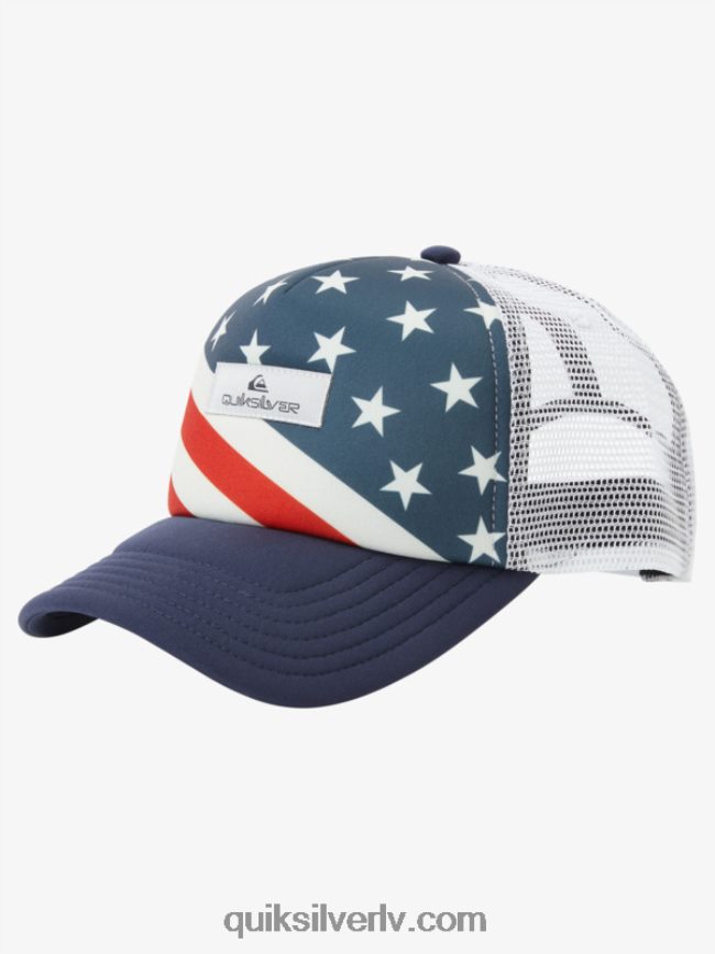 vīriešiem Quiksilver magpie coop trucker cepure pusnakts flote 88064R563