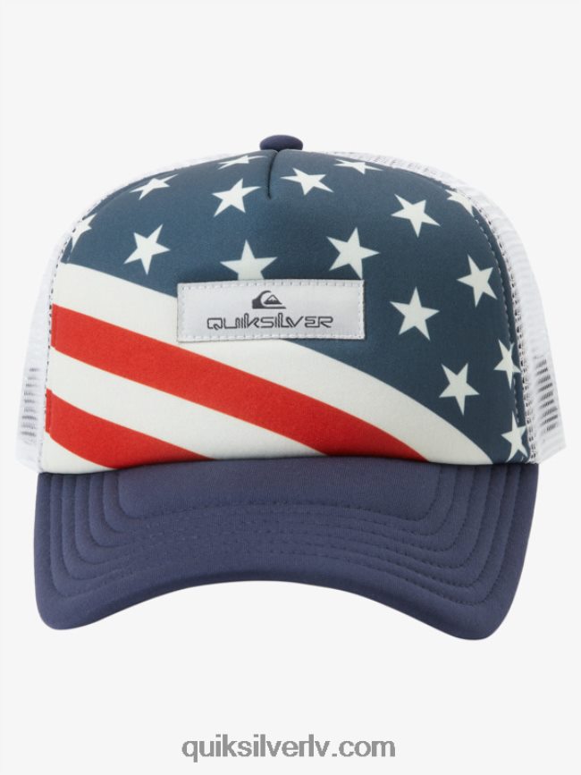 vīriešiem Quiksilver magpie coop trucker cepure pusnakts flote 88064R563