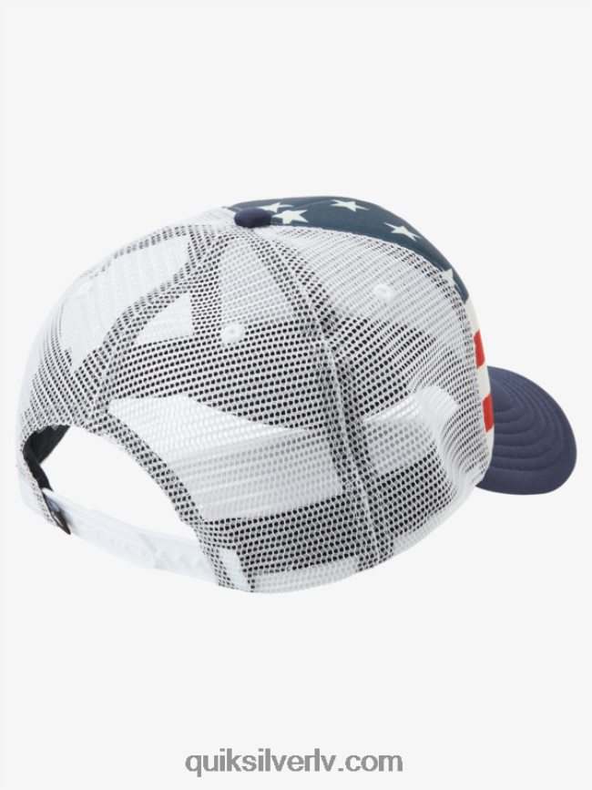 vīriešiem Quiksilver magpie coop trucker cepure pusnakts flote 88064R563