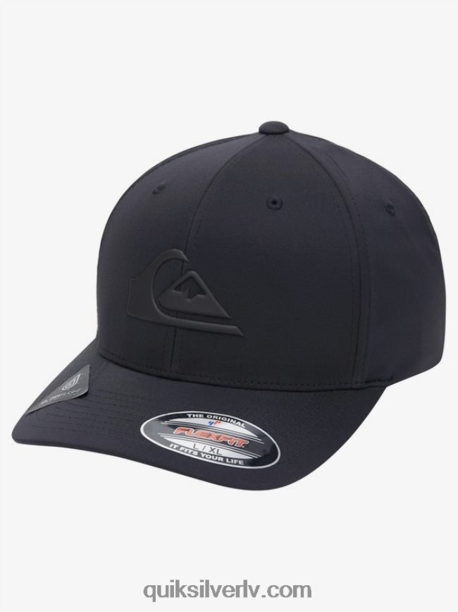vīriešiem Quiksilver pastiprināta flexifit cepure patiesi melns 88064R943