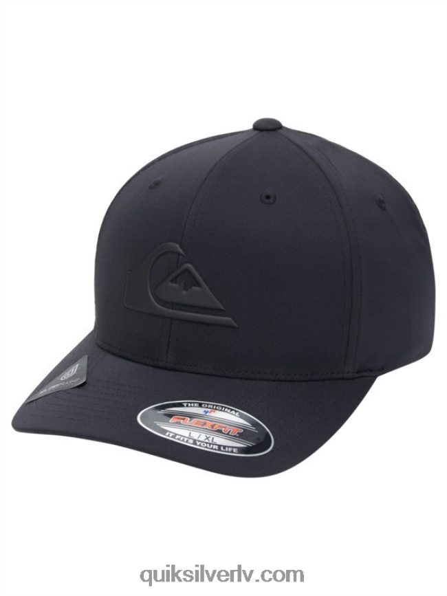 vīriešiem Quiksilver pastiprināta flexifit cepure patiesi melns 88064R943