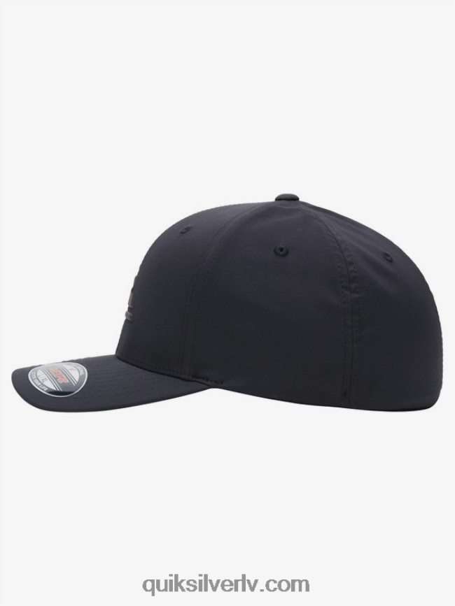 vīriešiem Quiksilver pastiprināta flexifit cepure patiesi melns 88064R943