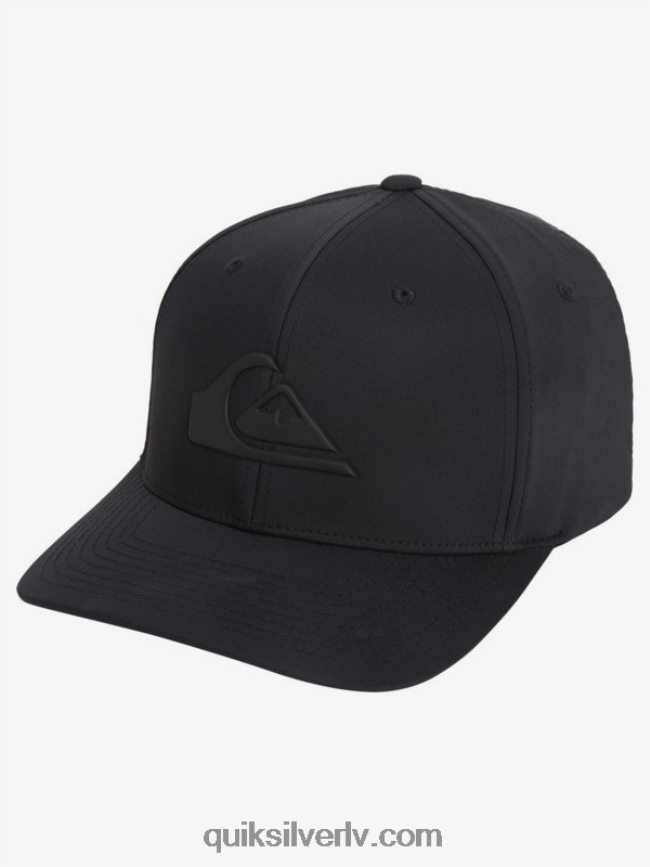 vīriešiem Quiksilver pastiprināta flexifit cepure patiesi melns 88064R943