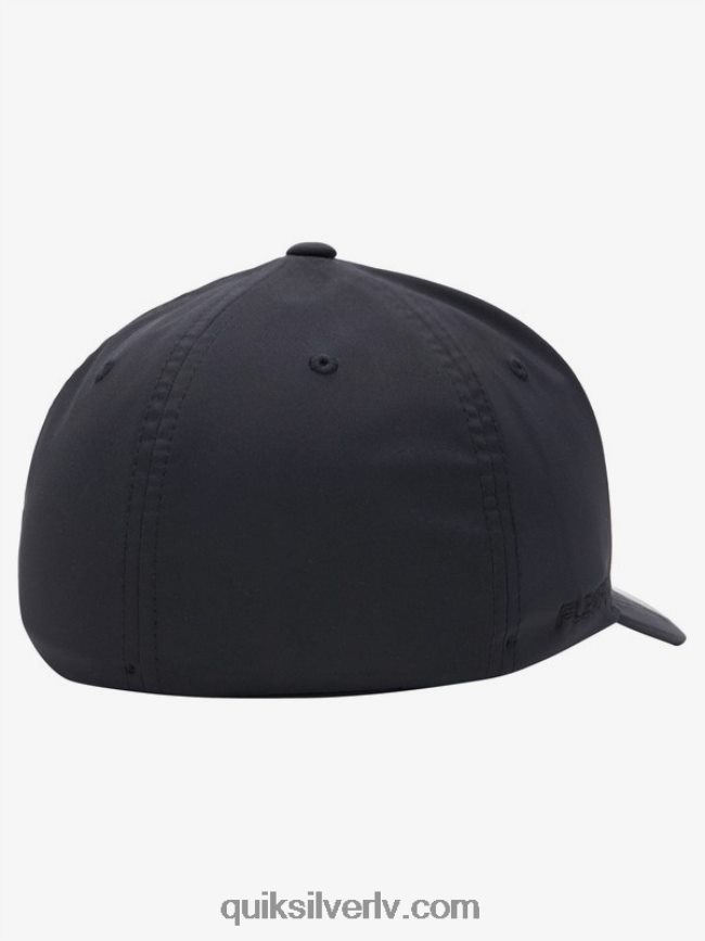 vīriešiem Quiksilver pastiprināta flexifit cepure patiesi melns 88064R943