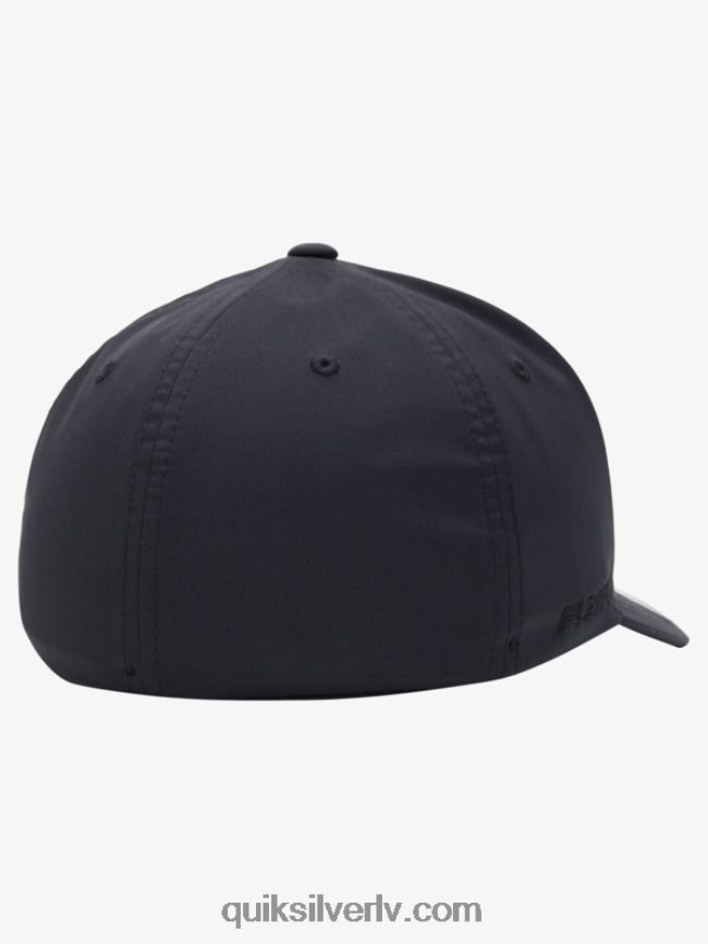 vīriešiem Quiksilver pastiprināta flexifit cepure patiesi melns 88064R943