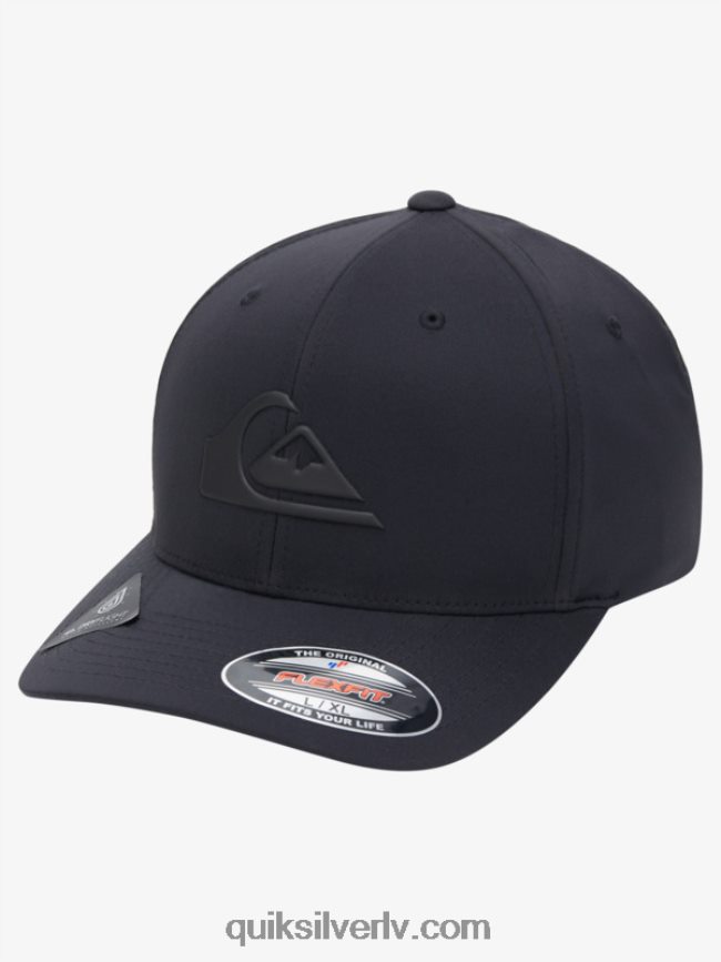 vīriešiem Quiksilver pastiprināta flexifit cepure patiesi melns 88064R943