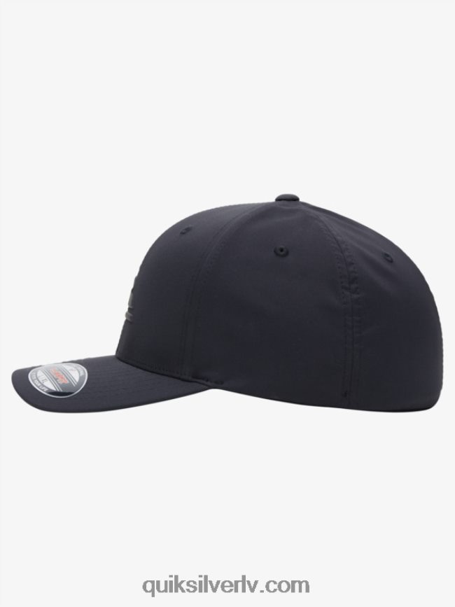 vīriešiem Quiksilver pastiprināta flexifit cepure patiesi melns 88064R943