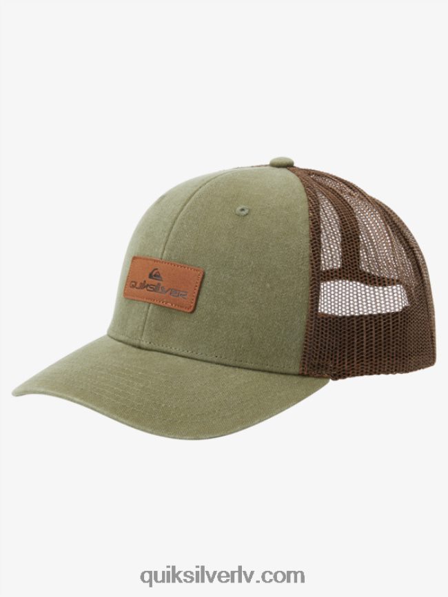 vīriešiem Quiksilver uz leju lūka trucker cepuri olīvu pelēks 88064R660