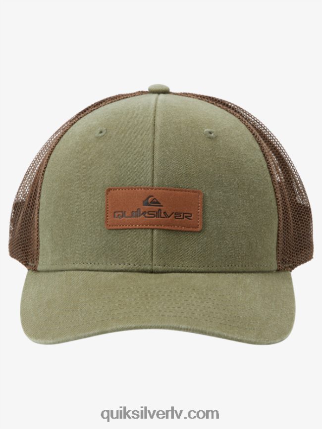 vīriešiem Quiksilver uz leju lūka trucker cepuri olīvu pelēks 88064R660