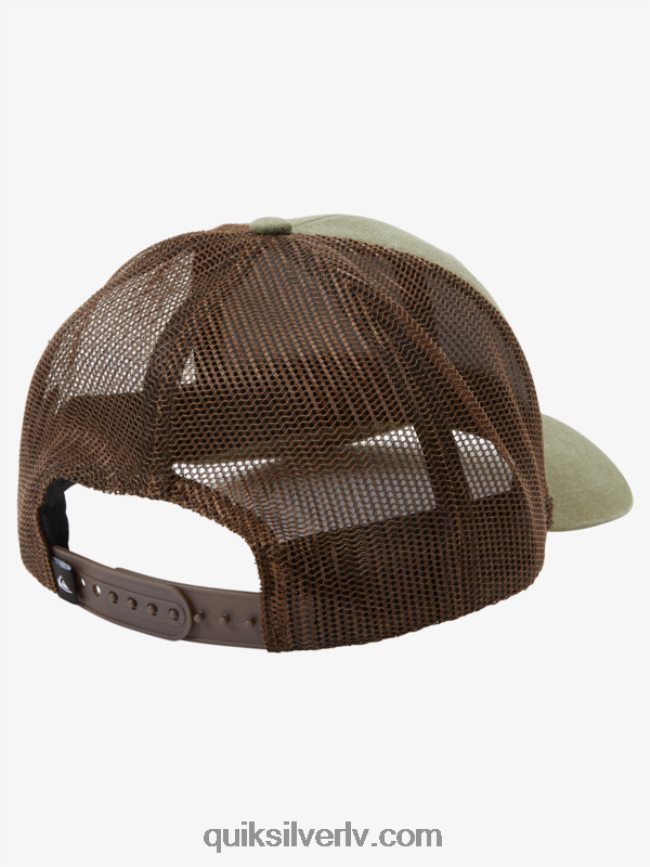 vīriešiem Quiksilver uz leju lūka trucker cepuri olīvu pelēks 88064R660