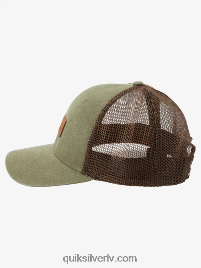 vīriešiem Quiksilver uz leju lūka trucker cepuri olīvu pelēks 88064R660