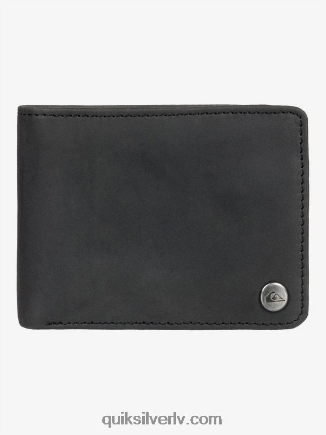 vīriešiem Quiksilver mac trīskāršais ādas maks melns 88064R1221