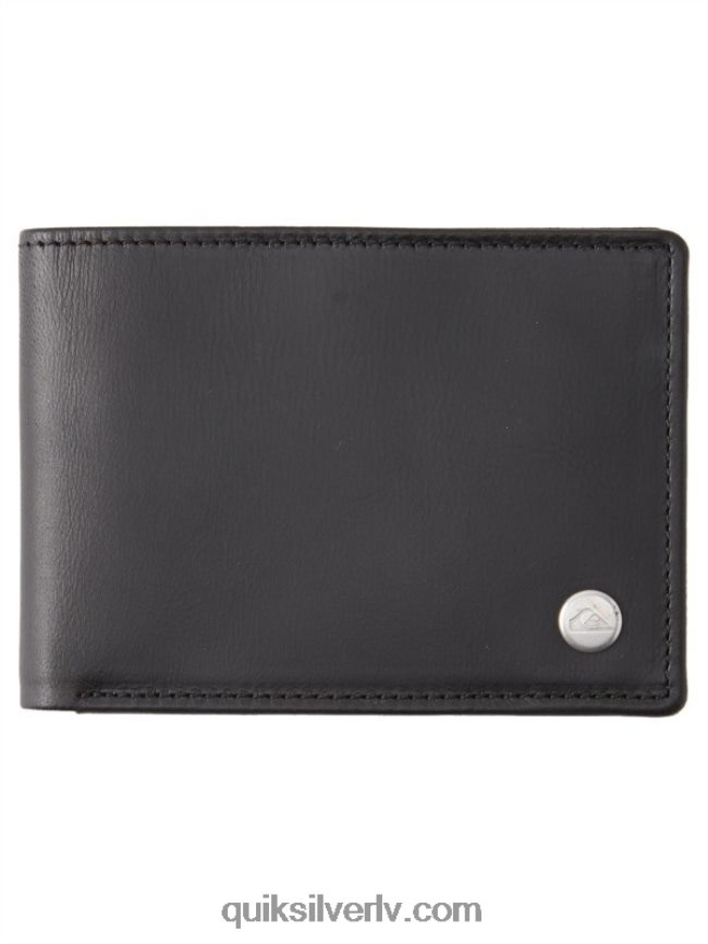vīriešiem Quiksilver mac trīskāršais ādas maks melns 88064R1221