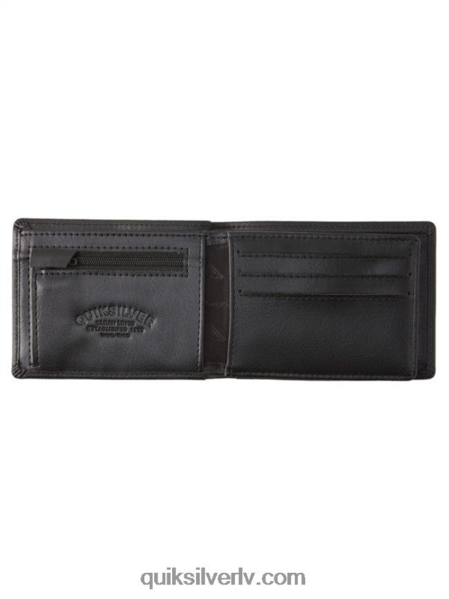 vīriešiem Quiksilver mac trīskāršais ādas maks melns 88064R1221