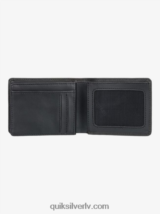 vīriešiem Quiksilver mac trīskāršais ādas maks melns 88064R1221