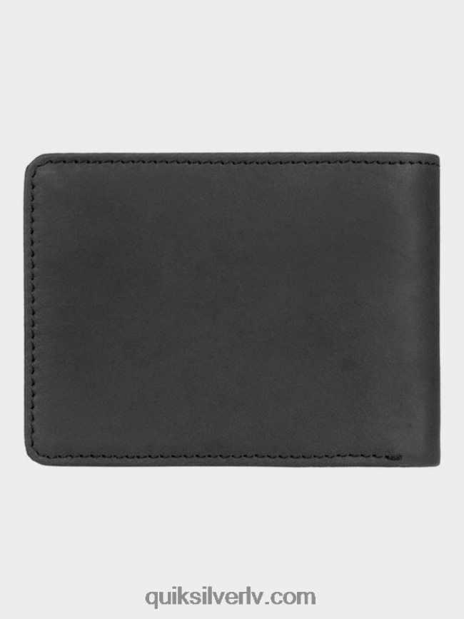 vīriešiem Quiksilver mac trīskāršais ādas maks melns 88064R1221