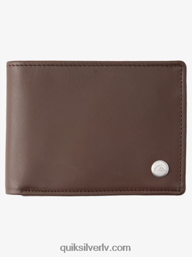 vīriešiem Quiksilver mac trīskāršais ādas maks šokolādes brūns 88064R1222