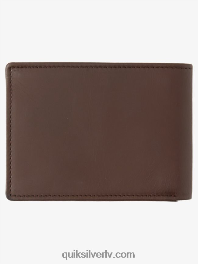 vīriešiem Quiksilver mac trīskāršais ādas maks šokolādes brūns 88064R1222