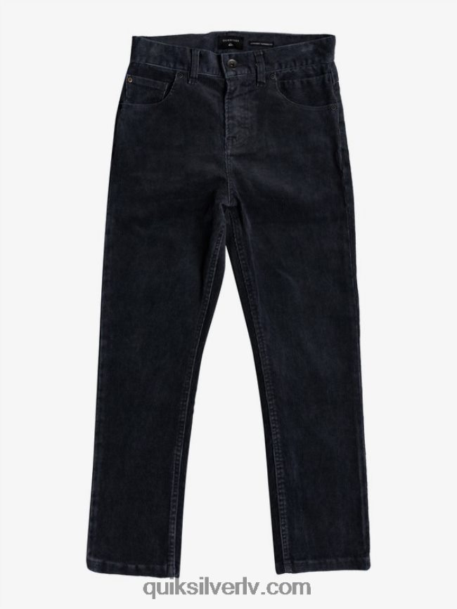 zēni Quiksilver 8-16 krakera konusveida velveta bikses melns 88064R2330