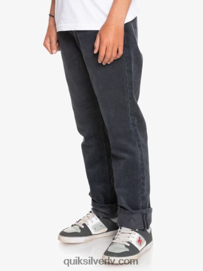zēni Quiksilver 8-16 krakera konusveida velveta bikses melns 88064R2330