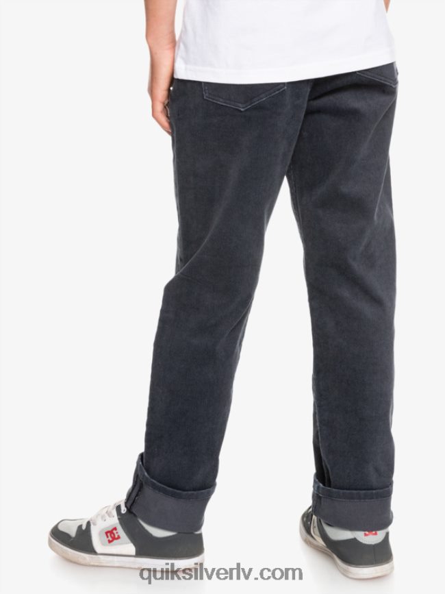 zēni Quiksilver 8-16 krakera konusveida velveta bikses melns 88064R2330