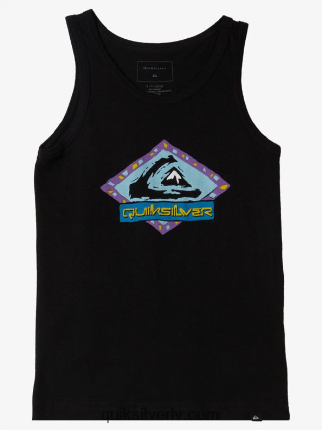 zēni Quiksilver T-krekls ar t-kreklu ar 2-7 dīvainu rāmi melns 88064R2263