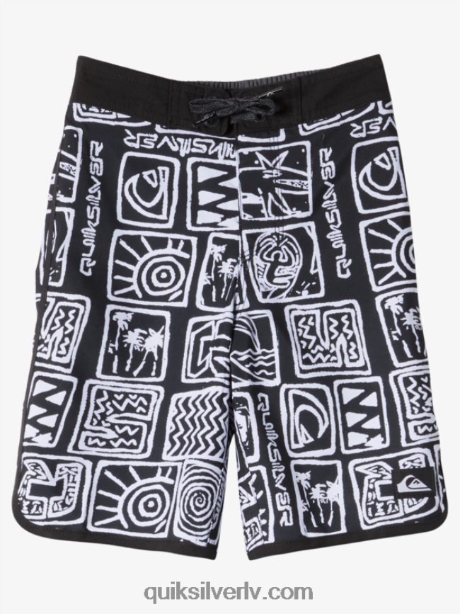 zēni Quiksilver 2-7 ikdienas ķemmīšgliemene 14 dēļu šorti melns 88064R1921