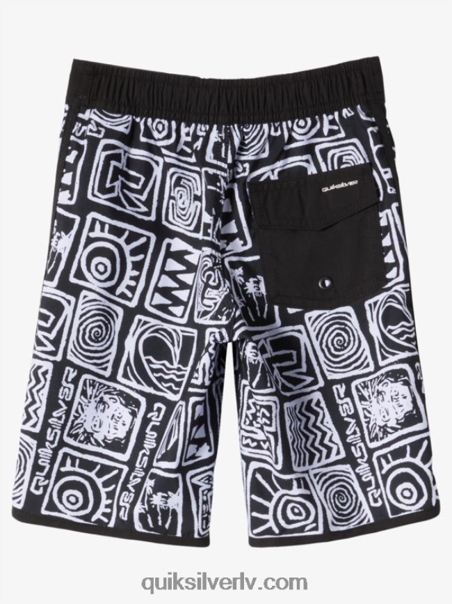 zēni Quiksilver 2-7 ikdienas ķemmīšgliemene 14 dēļu šorti melns 88064R1921