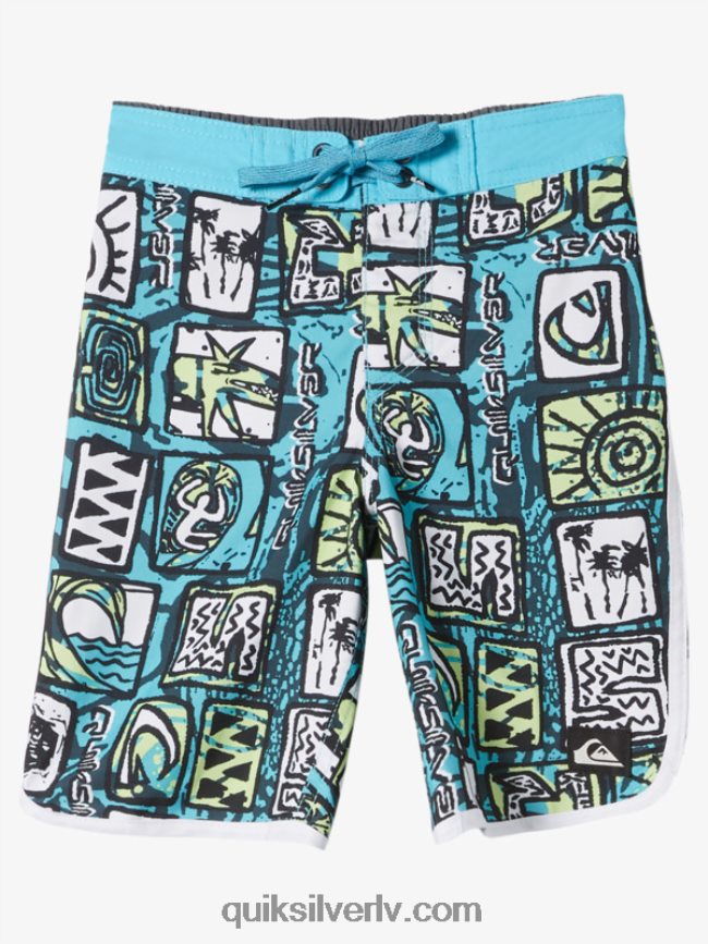 zēni Quiksilver 2-7 ikdienas ķemmīšgliemene 14 dēļu šorti upe zila 88064R1920