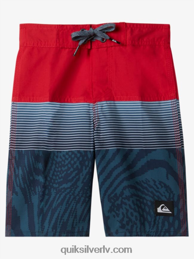 zēni Quiksilver 2-7 ikdienas paneļa 14 dēļu šorti augsta riska sarkans 88064R1896