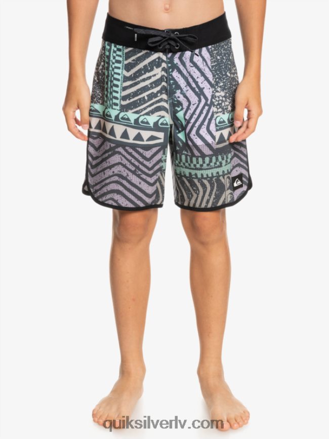 zēni Quiksilver 8-16 Highlite ķemmīšgliemene 16 dēļu šorti pusnakts flote 88064R2147