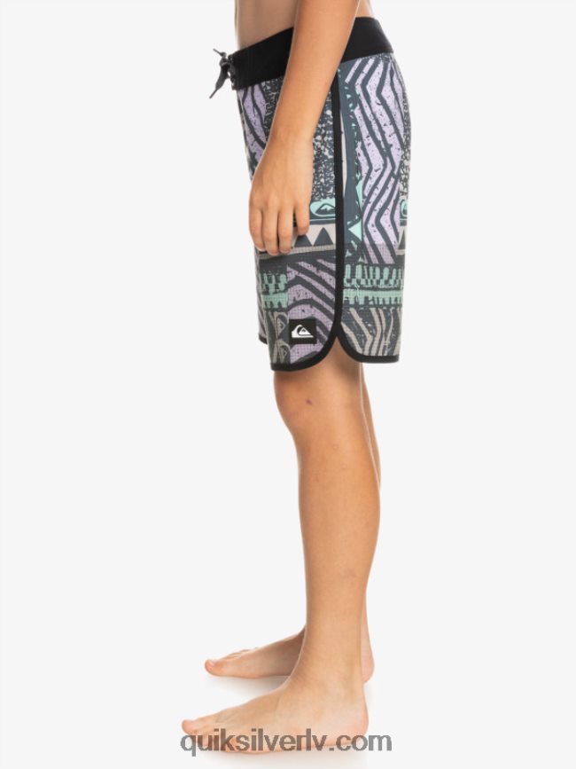 zēni Quiksilver 8-16 Highlite ķemmīšgliemene 16 dēļu šorti pusnakts flote 88064R2147