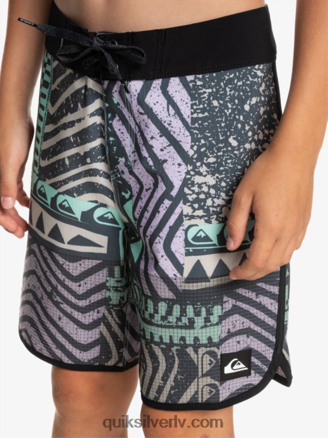 zēni Quiksilver 8-16 Highlite ķemmīšgliemene 16 dēļu šorti pusnakts flote 88064R2147