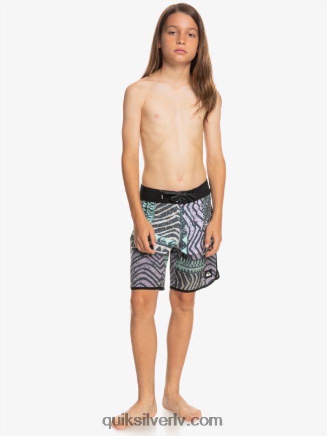 zēni Quiksilver 8-16 Highlite ķemmīšgliemene 16 dēļu šorti pusnakts flote 88064R2147
