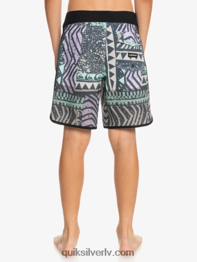 zēni Quiksilver 8-16 Highlite ķemmīšgliemene 16 dēļu šorti pusnakts flote 88064R2147